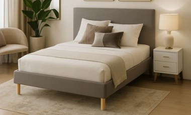 vente privée Lit Rome en simili cuir : Noir / 140 x 190 cm / Avec matelas