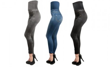 vente privée Lot de 3 leggings moulants au design denim, taille au choix