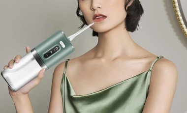 vente privée Fil dentaire électrique sans fil avec 5 buses : Rose