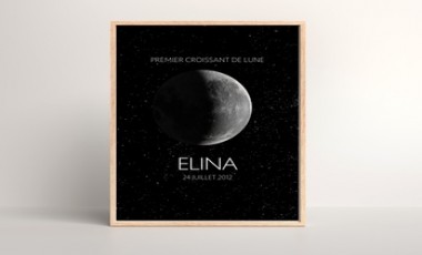 vente privée Affiche numérique phase de lune pour naissance anniversaire ou noël