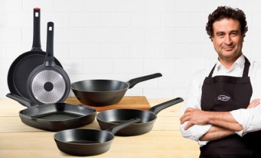 vente privée Lot de poêles de la marque San Ignacio : 4 poêles 20 + 24 + 28 + 30 cm et 1 grill