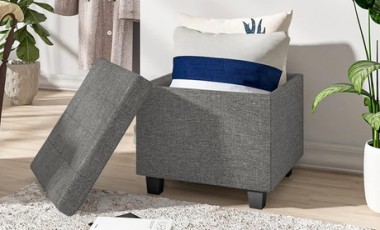 vente privée Pouf avec espace de rangement : Noir