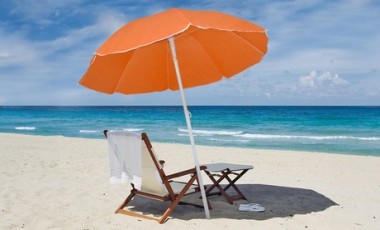 vente privée Parasol de plage inclinable 150 cm de diamètre : Vert