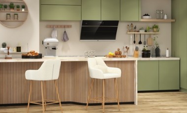 vente privée Lot de 2 chaises de bar Léo de Doosense : Ocre et métal noir