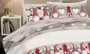 vente privée Housse de couette en coton imprimé gnome : 250 x 200 m / Rouge