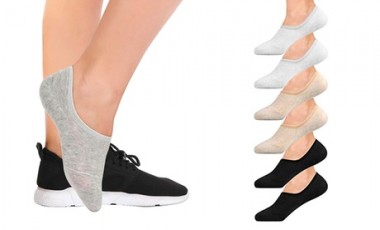 vente privée Lot de 6 chaussettes basses féminines avec coussinet, coloris au choix et livraison offerte