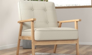 vente privée Fauteuil Doug de Doosense : Tisssu SoftCellar / Sauge et bois naturel