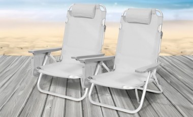 vente privée Set de 2 chaises longues : Gris