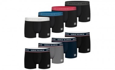 vente privée Lot de 4 ou 8 boxers pour homme de la marque Serge Blanco, collection au choix, livraison offerte
