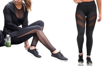 vente privée 1 ou 2 leggings de sport à taille haute et détails en maille fine