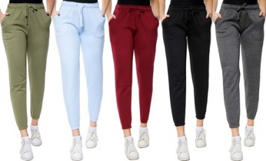 vente privée Pantalon de jogging en polaire pour femme, coloris uni et taille au choix