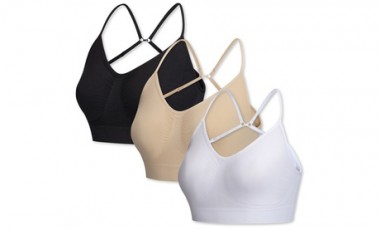 vente privée Lot de 3 brassières sans coutures à fixation multiple Blu Apparel ; plusieurs tailles disponibles