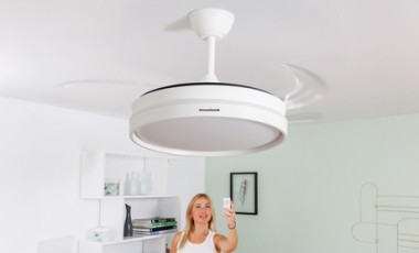 vente privée Ventilateur de plafond lumi癡re LED 4 pales r矇tractables : Woteez