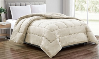 vente privée Couette double en velours Sherpa : Gris