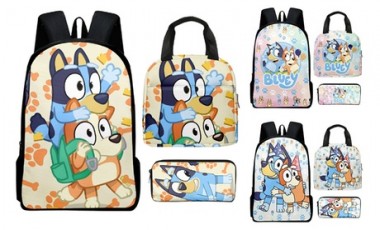 vente privée Sac à dos pour enfant avec boîte à lunch et trousse assorties : Bleu