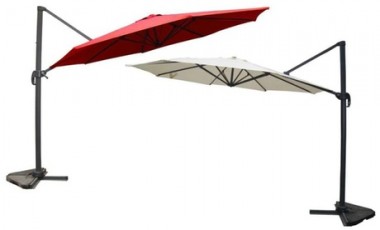 vente privée Parasol déporté rond rotatif 360° Targa de Kocoon Paris : Écru