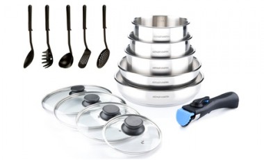 vente privée Batterie de cuisine Arthur Martin en acier inoxydable 15 pièces