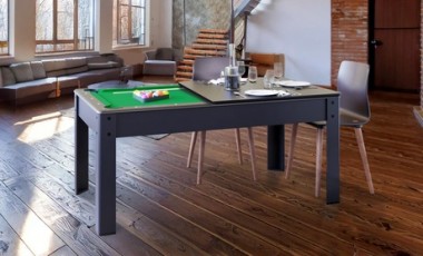 vente privée Table de billard convertible HARMONY 6FT : Bois naturel + Rouge
