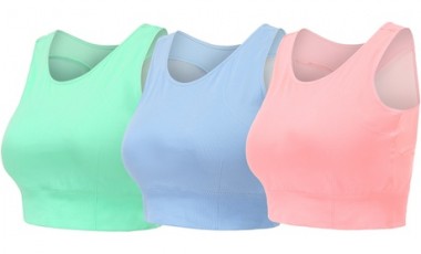 vente privée Lot de 3 brassières de sport à col montant en nylon, taille au choix