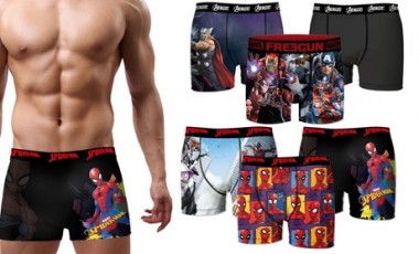 vente privée Lot de 3 boxers Freegun pour homme, collection Spider-Man ou Avengers avec taille au choix