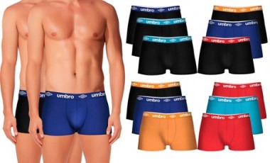 vente privée Pack de 6 ou 12 boxers Umbro pour homme
