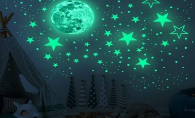 vente privée Ensemble de stickers phosphorescents étoiles et lune : 2