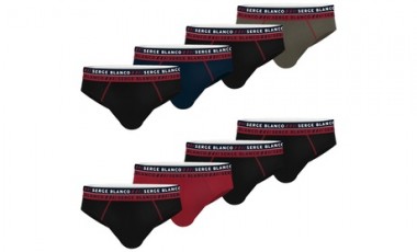vente privée Lot de 4 ou 8 slips en coton Serge Blanco pour homme, quantité et coloris au choix