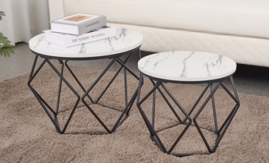 vente privée Lot de 2 tables basses rondes : Marron