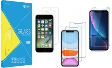 vente privée Lot de 2 ou de 3 verres trempés pour iPhone avec lingettes nettoyantes