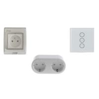 Promo rueducommerce Konyks - Pack Confort - Une Priska Duo EU - Multiprise connectée avec compteur d'énergie, une PLUVIOSE - Prise connectée extérieur Wi-Fi et VOLLO MAX un Interrupteur Volets roulants connecté