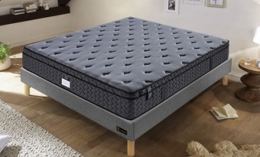 vente privée Lit Miami de Sampur 7 zones de confort avec matelas en option : 90 x 190 cm / Gris foncé / Avec matelas