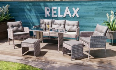 vente privée Salon d extérieur Sydney en polyrotin de Swing & Harmonie : Marron