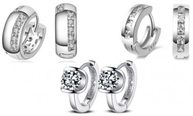 vente privée Paire de boucles d oreilles fabriquées avec des cristaux Swarovski® : Solitaire / 1