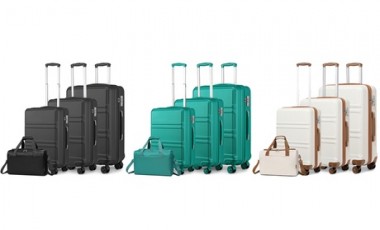 vente privée Lot de valises et sac de voyage : Bleu vert / Valise de 20 pouces avec sac de voyage