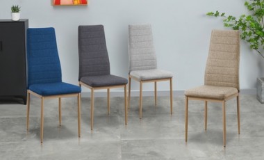 vente privée Chaise moderne assise en tissu pieds métalliques de Sampur : Gris clair / 2