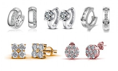 vente privée Boucles d oreilles ornées de cristaux Swarovski® par Eira Wen : Pave Round / Or