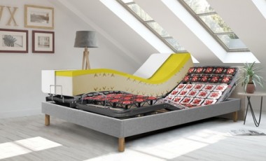 vente privée Literie orthopédique à plots évolutifs : Relaxation + matelas / 100 x 200 cm / Gris foncé