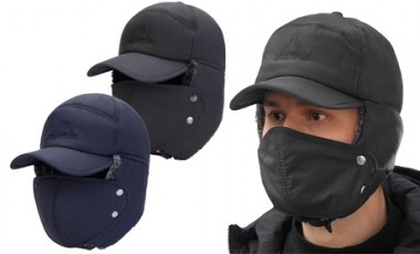 vente privée Bonnet d hiver avec masque amovible : x2 / Noir