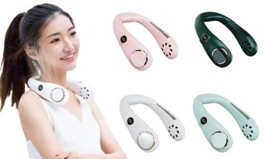 vente privée Ventilateur de cou portable sans pales à LED : 2 / Rose + Vert foncé