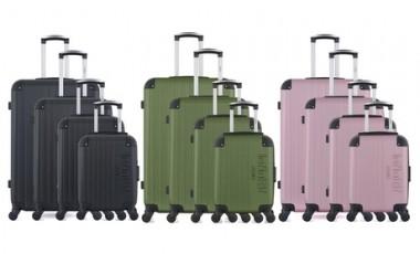 vente privée Set de 4 valise à roulettes : Rose doré