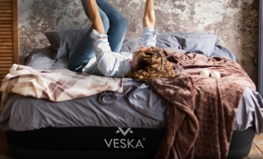 vente privée Matelas autogonflant : 203 x 152 x 50 cm / Crème