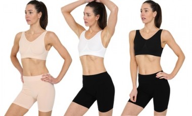 vente privée Short de cyclisme pour femme : 2 / Noir et chair / 42-44