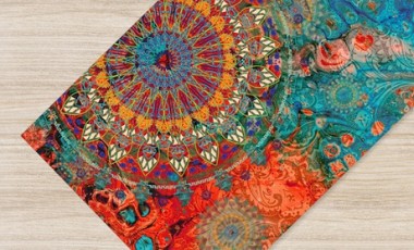 vente privée Tapis de cuisine antidérapant: Mandala terre / 50 x 300 cm