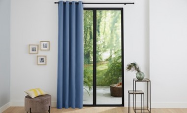 vente privée Rideau occultant et obscurcissant thermique en polyester 140 x 260 cm : Neige