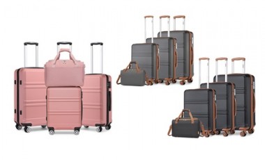 vente privée Ensemble valise et sac de voyage : Valise 20 pouces avec sac de voyage / Gris et marron