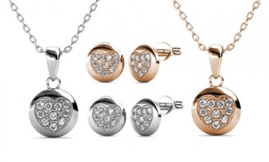 vente privée Parure de bijoux fabriquée avec des cristaux Swarovski® : 1 / Or rose