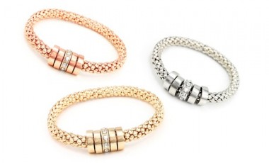 vente privée Bracelets en onyx ornés de cristaux de Swarovski® : 1 / Argent / Sans coffret-cadeau