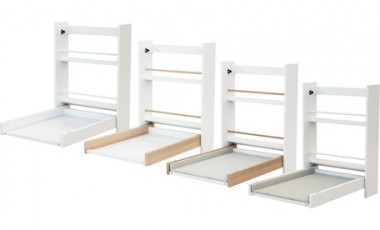 vente privée Table à langer murale Essentiel : Blanc et hêtre verni / Sans matelas