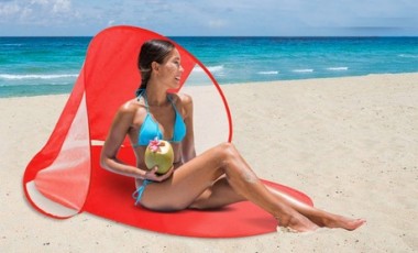 vente privée Tapis de plage avec parasol à structure escamotable