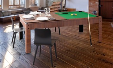 vente privée Billard Américain convertible KITBILL 5FT - Beige - Tapis de billard Bleu